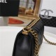 BOY Chanel HANDBAG Chevrons Pattern Lambskin Black B