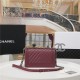 BOY Chanel HANDBAG Chevrons Pattern Grained Calfskin Burgundy B