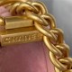 Chanel SMALL BOY Chanel MESSENGER BAG Velvet & Gold-Tone Metal AS3350 Pink A