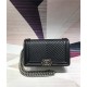 BOY Chanel HANDBAG Chevrons Pattern Lambskin Black B