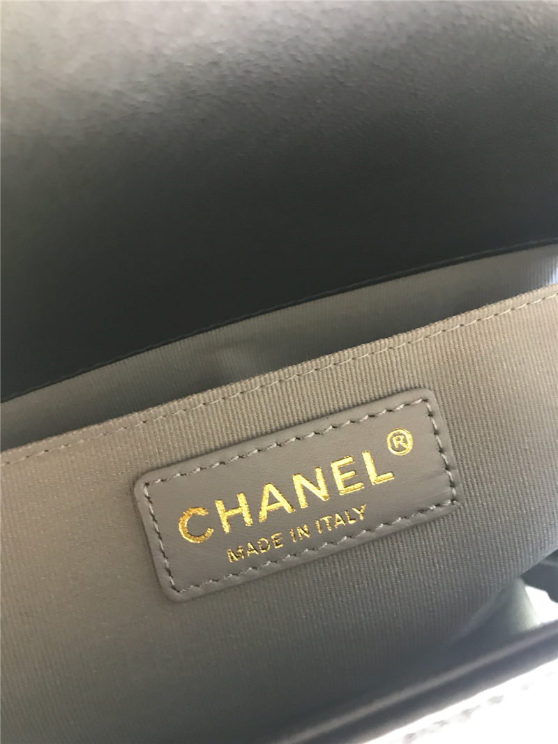 BOY Chanel HANDBAG Chevrons Pattern Lambskin Black B