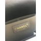 BOY Chanel HANDBAG Chevrons Pattern Lambskin Black B