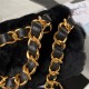 Chanel FLAP BAG Shearling & Gold-Tone Metal AS3499 Black A