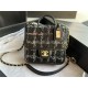 Chanel SMALL FLAP BAG WITH TOP HANDLE Cotton & Wool Tweed & Gold-Tone Metal AS3652 A