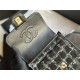 Chanel SMALL FLAP BAG WITH TOP HANDLE Cotton & Wool Tweed & Gold-Tone Metal AS3652 A