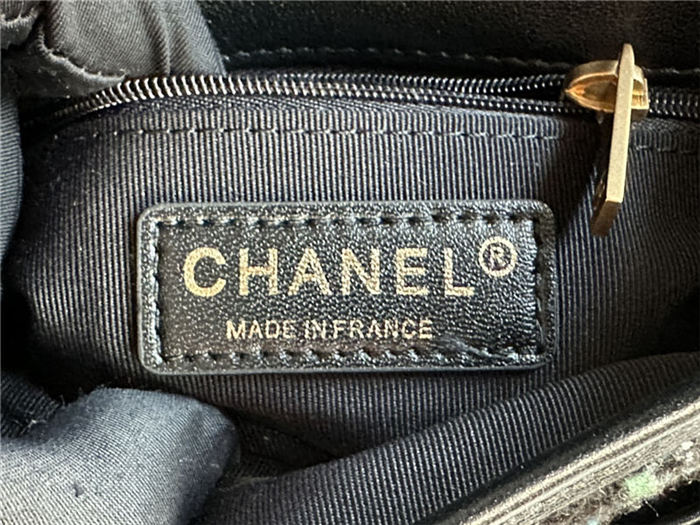 Chanel SMALL FLAP BAG WITH TOP HANDLE Cotton & Wool Tweed & Gold-Tone Metal AS3652 A