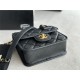 Chanel SMALL FLAP BAG WITH TOP HANDLE Grained Calfskin & Gold-Tone Metal AS3652 Black A