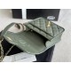 Chanel SMALL FLAP BAG WITH TOP HANDLE Grained Calfskin & Gold-Tone Metal AS3652 Green A