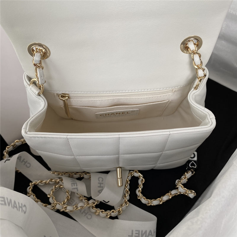 Chanel Mini Flap Bag AS3330 Lambskin & Gold-Tone Metal White A