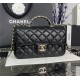 Chanel SMALL FLAP BAG With Top Diamond Handle Lambskin & Gold-Tone Metal AS4141 Black High