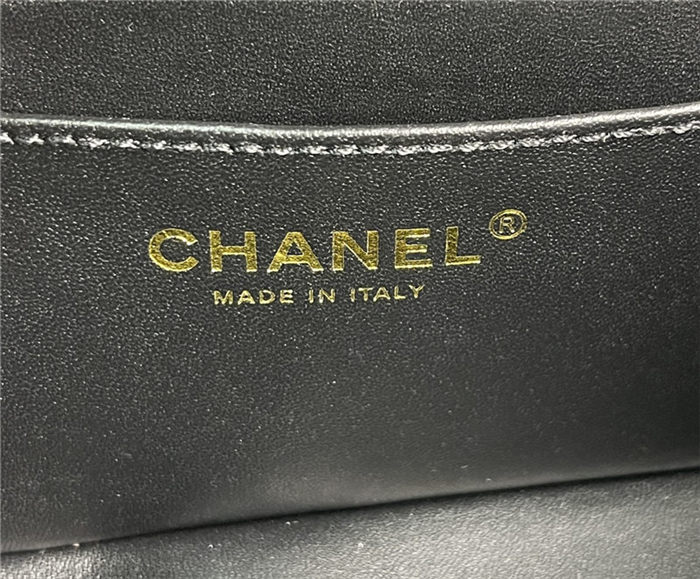 Chanel SMALL FLAP BAG With Top Diamond Handle Lambskin & Gold-Tone Metal AS4141 Black High