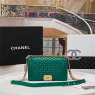 BOY Chanel HANDBAG Lambskin Green B