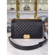 LARGE BOY Chanel HANDBAG Lambskin Black High