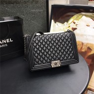 MAXI BOY Chanel HANDBAG Lambskin Black High