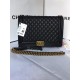 MAXI BOY Chanel HANDBAG Grained Calfskin Black High