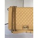 MAXI BOY Chanel HANDBAG Grained Calfskin Beige High