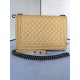 MAXI BOY Chanel HANDBAG Grained Calfskin Beige High