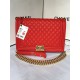 MAXI BOY Chanel HANDBAG Grained Calfskin Red High