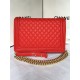 MAXI BOY Chanel HANDBAG Grained Calfskin Red High