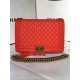 MAXI BOY Chanel HANDBAG Grained Calfskin Red High