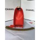 MAXI BOY Chanel HANDBAG Grained Calfskin Red High