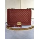 MAXI BOY Chanel HANDBAG Grained Calfskin Burgundy High