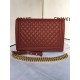 MAXI BOY Chanel HANDBAG Grained Calfskin Burgundy High