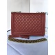 MAXI BOY Chanel HANDBAG Grained Calfskin Burgundy High