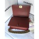 MAXI BOY Chanel HANDBAG Grained Calfskin Burgundy High