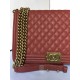 MAXI BOY Chanel HANDBAG Grained Calfskin Burgundy High