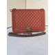 MAXI BOY Chanel HANDBAG Grained Calfskin Burgundy High