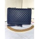 MAXI BOY Chanel HANDBAG Grained Calfskin Navy Blue High