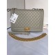 MAXI BOY Chanel HANDBAG Grained Calfskin Gray High