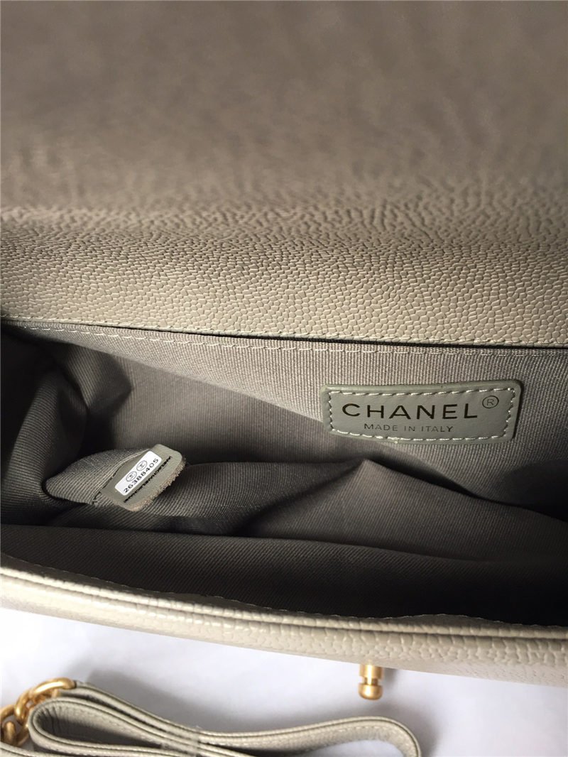 MAXI BOY Chanel HANDBAG Grained Calfskin Gray High