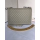 MAXI BOY Chanel HANDBAG Grained Calfskin Gray High