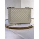 MAXI BOY Chanel HANDBAG Grained Calfskin Gray High