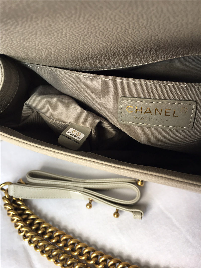 MAXI BOY Chanel HANDBAG Grained Calfskin Gray High