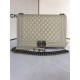 MAXI BOY Chanel HANDBAG Grained Calfskin Gray High