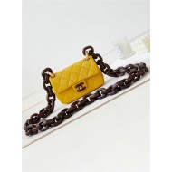 Chanel MINI FLAP BAG AS4165 Lambskin & Ash-Wood Yellow High