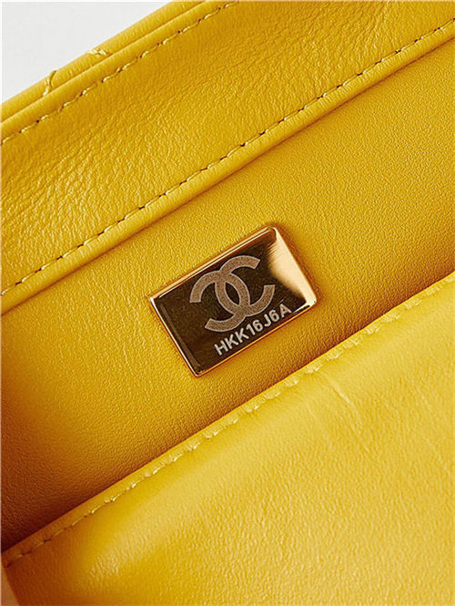 Chanel MINI FLAP BAG AS4165 Lambskin & Ash-Wood Yellow High