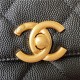 Chanel FLAP BAG Grained Calfskin & Gold-Tone Metal AS2764 Black A