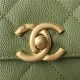 Chanel FLAP BAG Grained Calfskin & Gold-Tone Metal AS2764 Green A