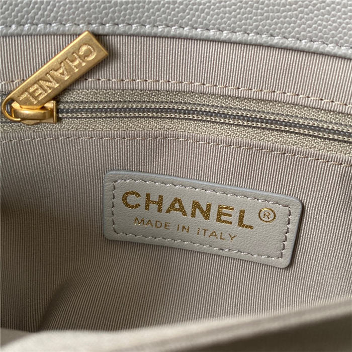 Chanel MINI FLAP BAG Grained Calfskin & Gold-Tone Metal AS2711 Grey A