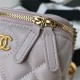 Chanel SMALL VANITY WITH CHAIN Lambskin & Gold-Tone Metal AP1447 Light Purple A