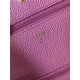 Classic Wallet on Chain A33814 Grained Calfskin Gold/Silver Metal Purple B