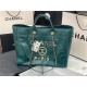 LARGE SHOPPING BAG Shiny Calfskin, Crystal Pearls, Strass, Enamel, Gold-Tone & Ruthenium-Finish Metal Green High