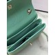 SMALL FLAP BAG WITH TOP HANDLE Lambskin Gold Metal Green A