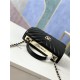 SMALL FLAP BAG WITH TOP HANDLE Chevrons Pattern Lambskin Gold Metal Black A