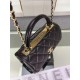 SMALL FLAP BAG WITH TOP HANDLE Lambskin Gold Metal Black B