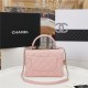 SMALL FLAP BAG WITH TOP HANDLE Lambskin Gold Metal Pink B